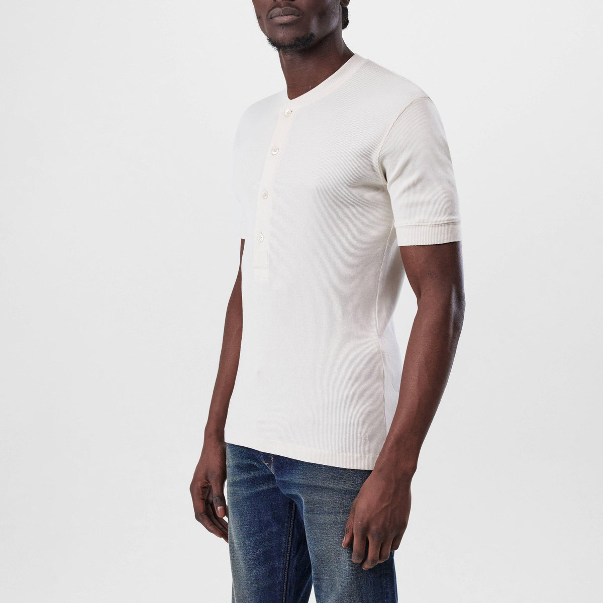 Men's Ribbed Henley T-Shirt