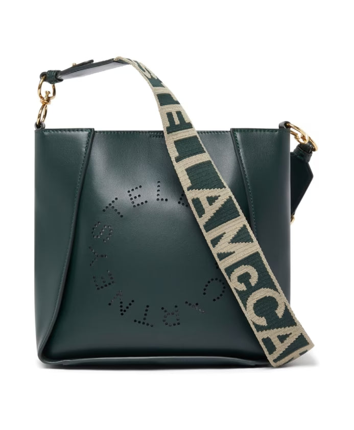 Green Perforated Logo Shoulder Bag