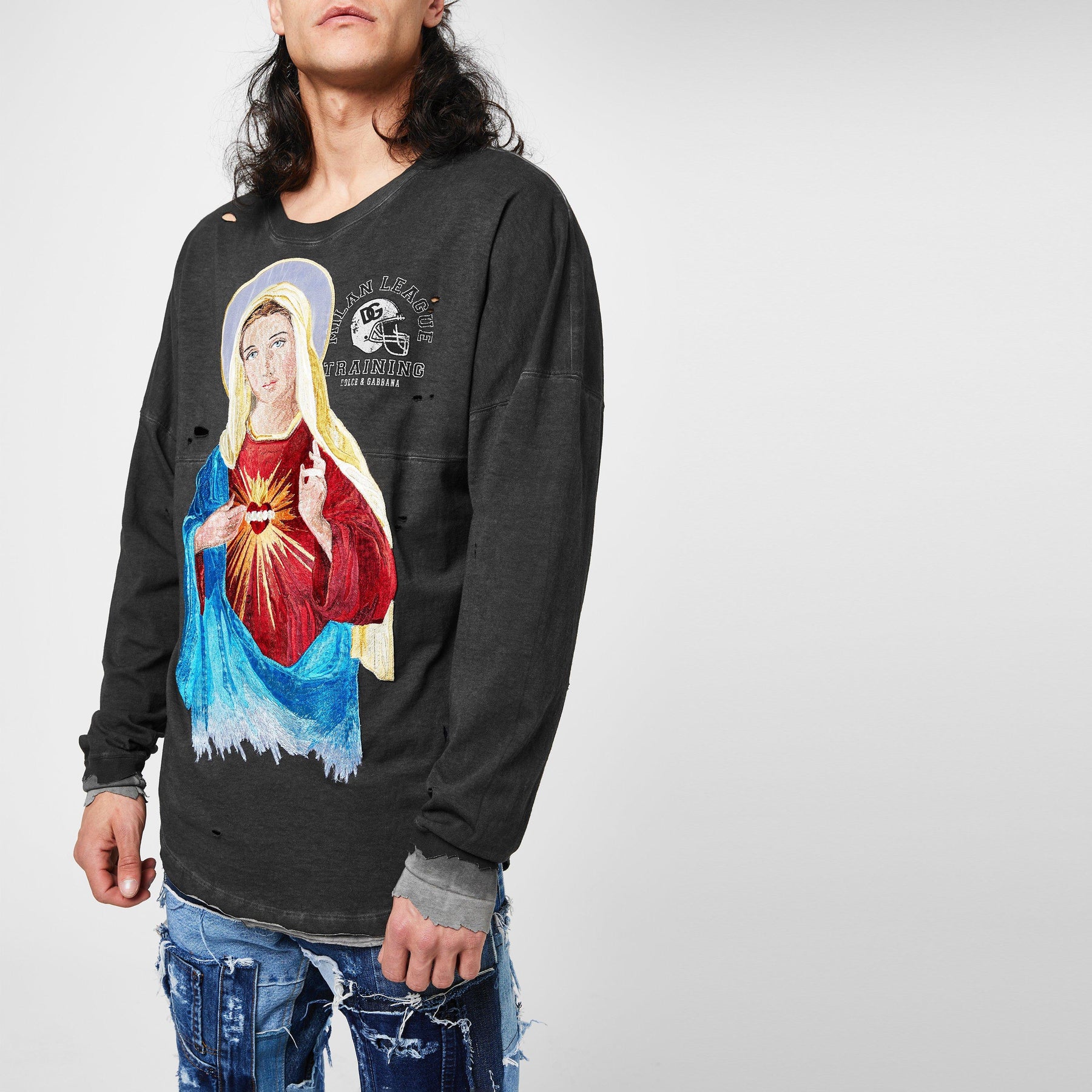 Graphic-Print Long-Sleeve Top