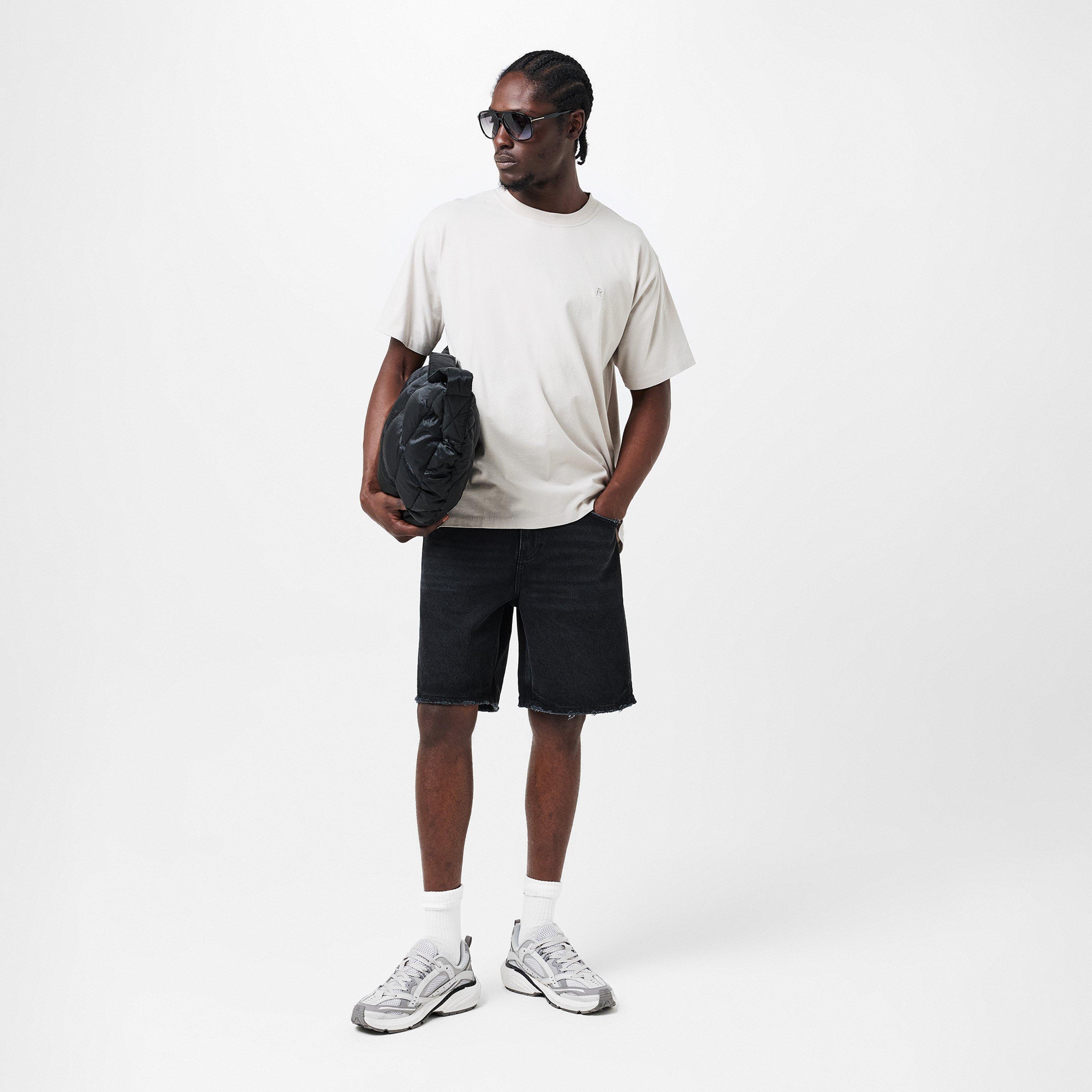 Metal R Cotton Short Sleeve Oversized T-Shirt