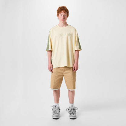 Embroidered Curb Trimmed T-Shirt