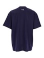 Msgm Blue T-Shirt with Print on the Front and Logo on the Back in Cotton Man