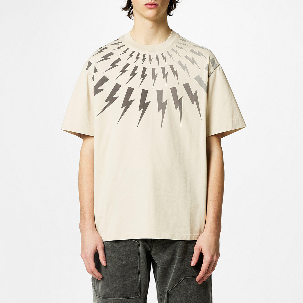 Thunderbolt Print Cotton T-Shirt