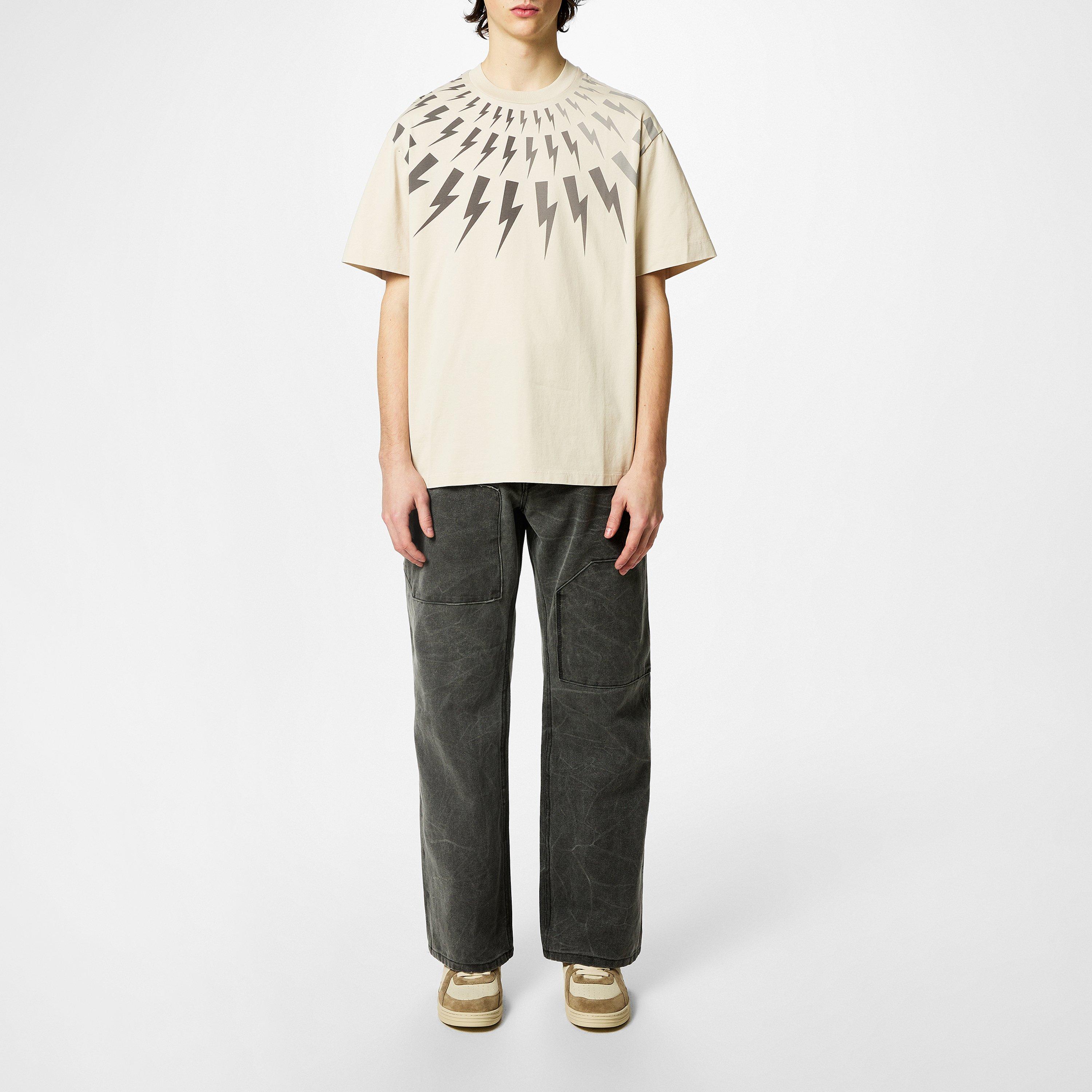 Thunderbolt Print Cotton T-Shirt