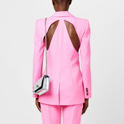 Slashed Single-Breasted Wool Long Sleeve Blazer