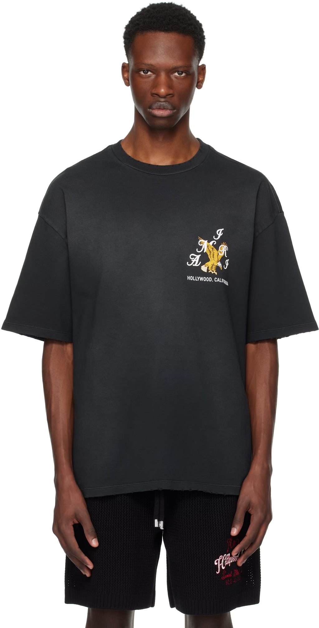 Black 'AMIRI' Eagle Oversized T-shirt