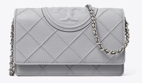 Tory Burch FLEMING SOFT POLISHED-GRAIN CHAIN WALLET - Wallets | Shop From The Mirage