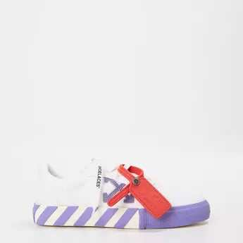 Off White Vulcanized Low-Top Canvas Sneakers