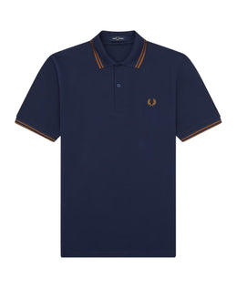 Fred Perry Original Twin Tipped Polo - Deep Carbon Dark Caramel