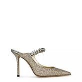 Jimmy Choo Women's Crystal Leather Heeled Mules, 100mm