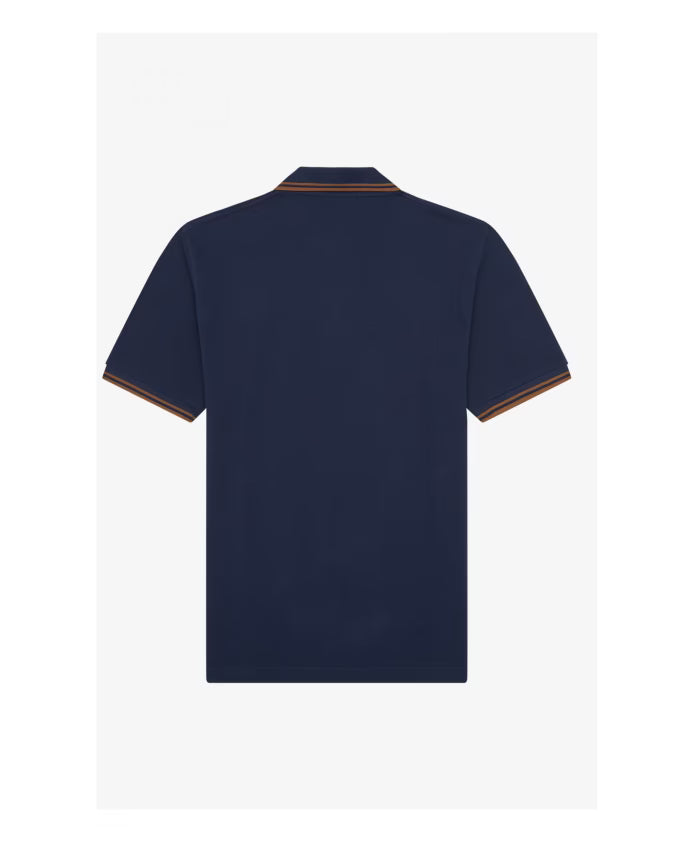 Fred Perry Original Twin Tipped Polo - Deep Carbon Dark Caramel