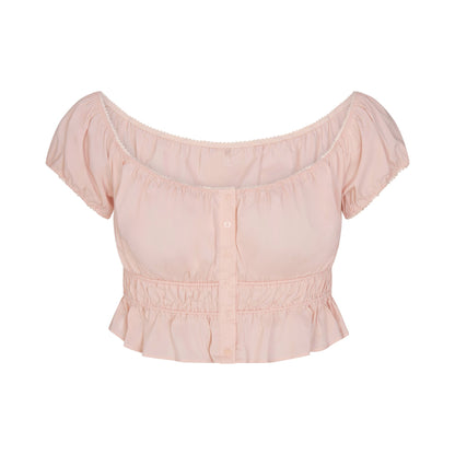 Poplin Apparel Off the Shoulder Top
