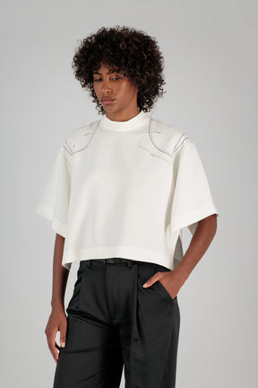 TEE W/ SHOULDER PAD PRINT