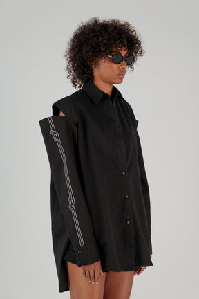 TWILL SHOULDER CUTOUT SHIRT