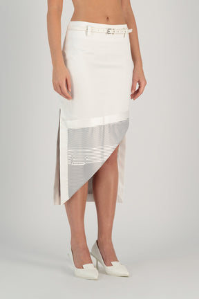 FOLD OVER SILK MIDI SKIRT