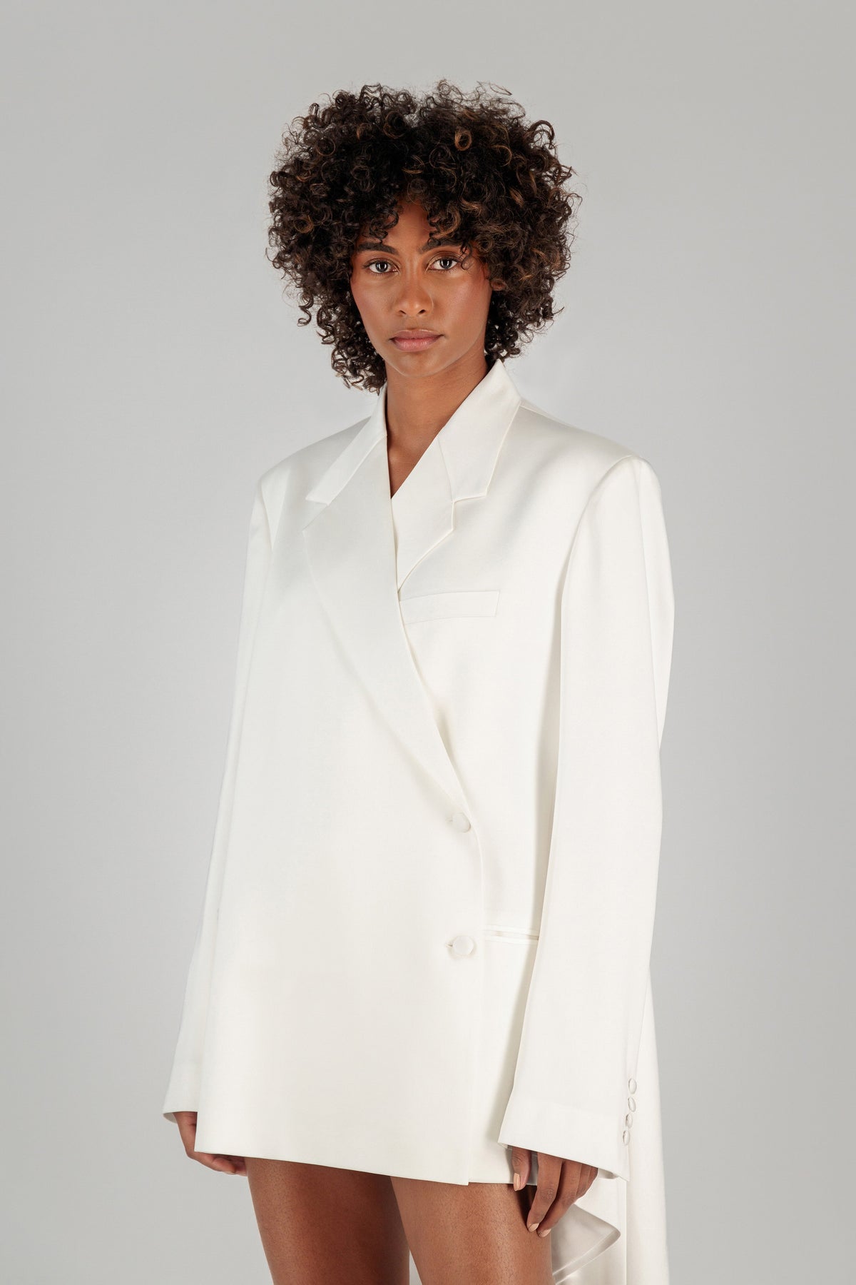 OVERSIZED SILK BLAZER DRESS