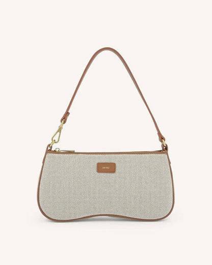 Eva Shoulder Handbag - Brown Croc