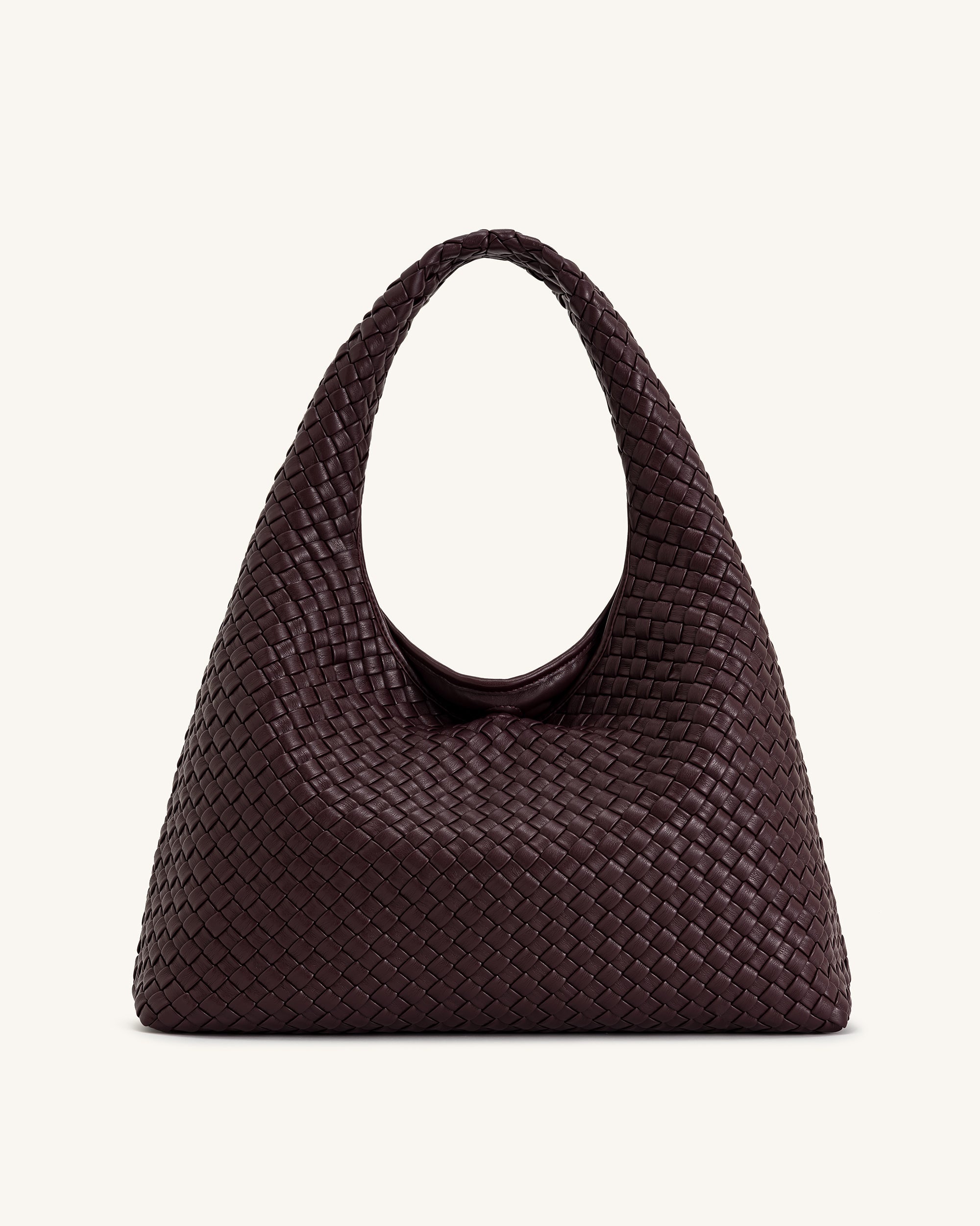 Laura Woven Shoulder Bag - Beige