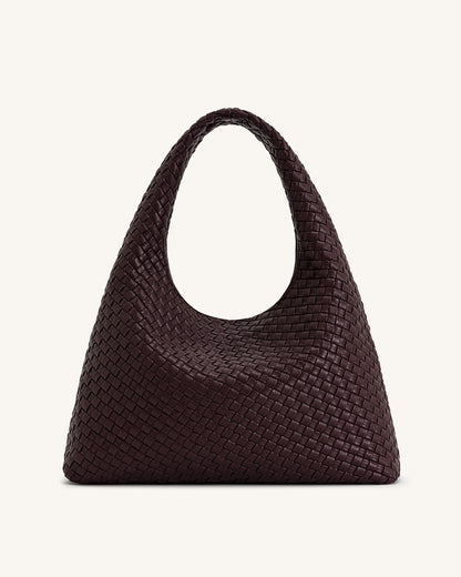 Laura Woven Shoulder Bag - Beige