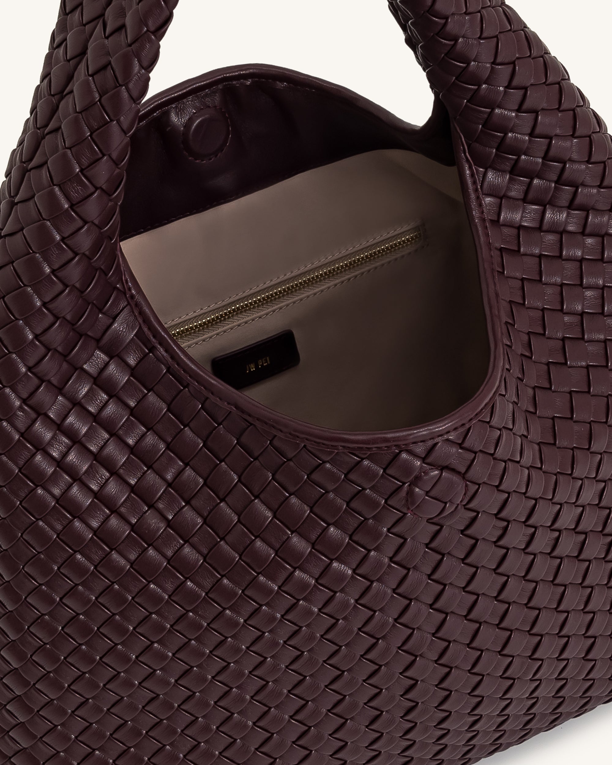 Laura Woven Shoulder Bag - Beige