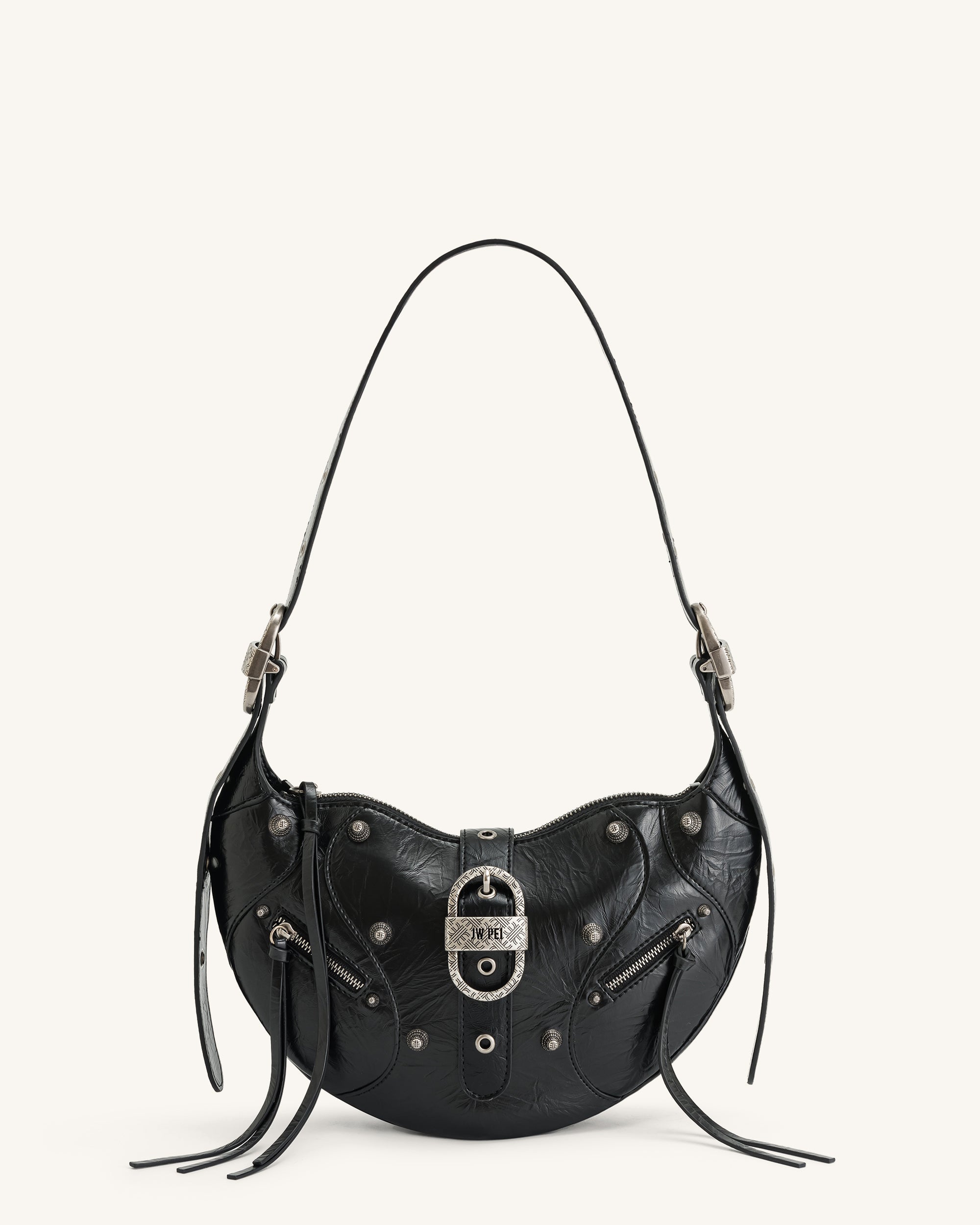 Tessa Crushed Shoulder Bag - Brown