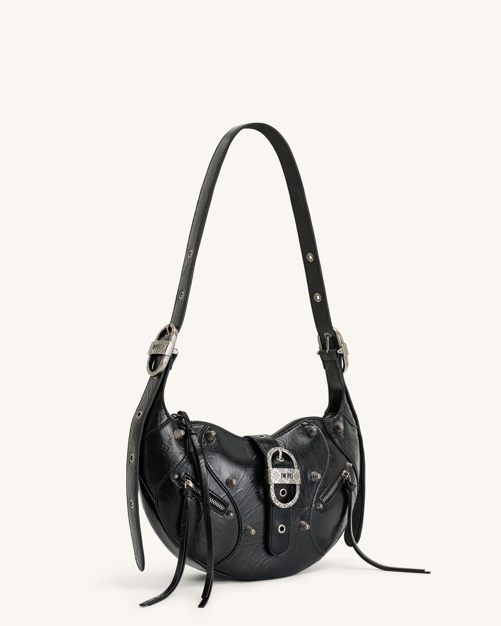 Tessa Crushed Shoulder Bag - Brown