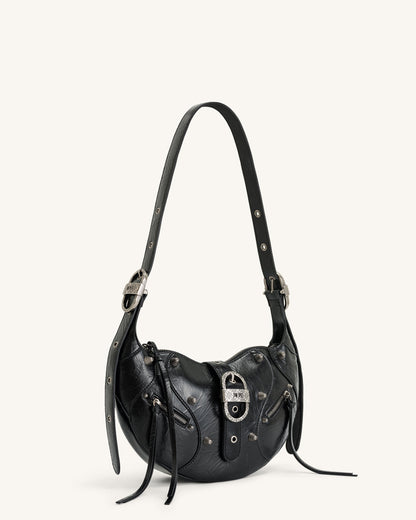 Tessa Crushed Shoulder Bag - Brown