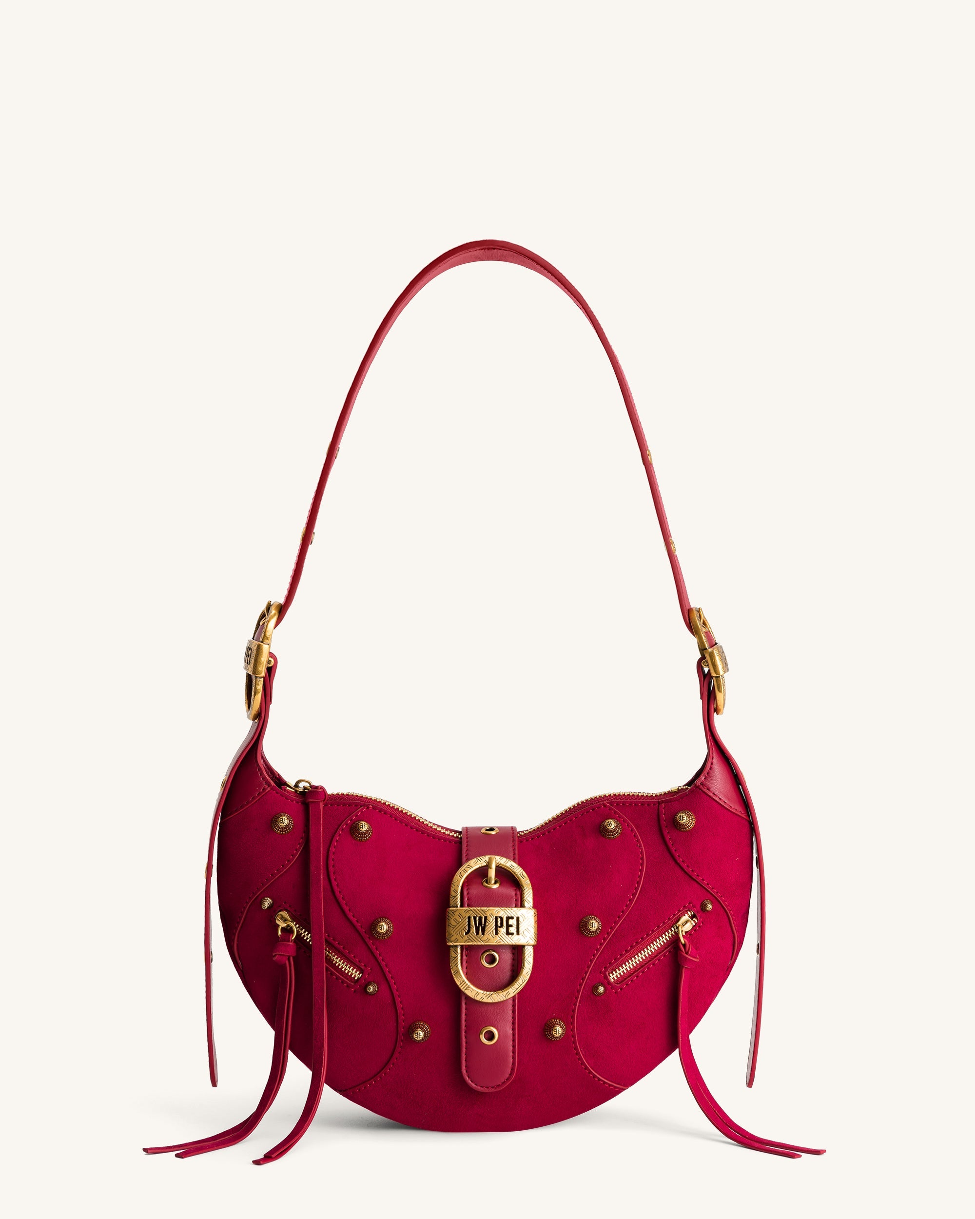 Tessa Suede Shoulder Bag - Dark Birch Brown