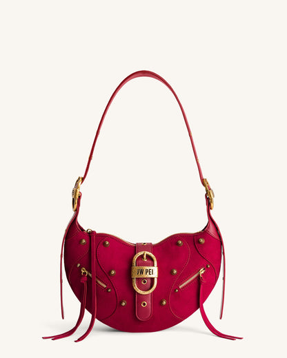 Tessa Suede Shoulder Bag - Dark Birch Brown