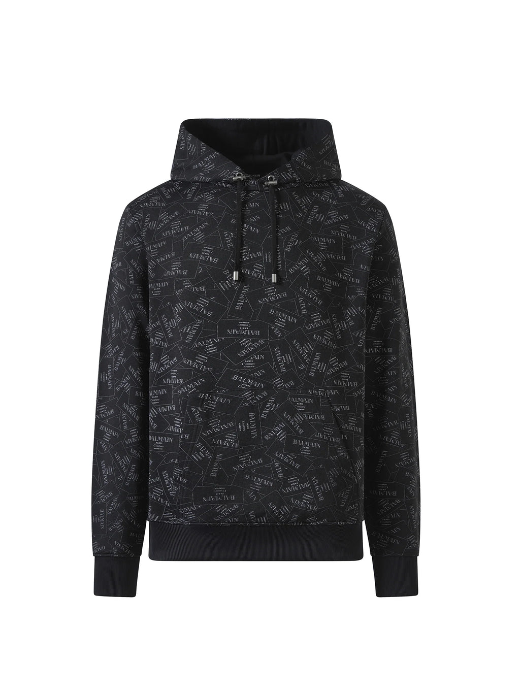 Allover Couture Label Hoodie in Black/White