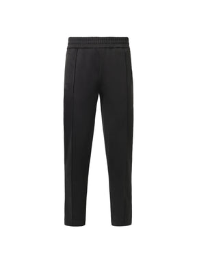 Back Curved Logo Track Pants in Black/Off White