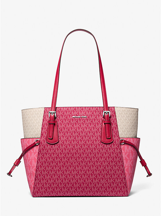 Voyager Large Color-Block Signature Logo Tote Bag