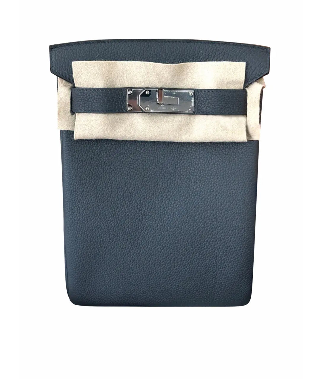 HERMES Gray leather shoulder bag