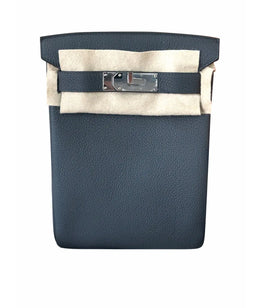 HERMES Gray leather shoulder bag