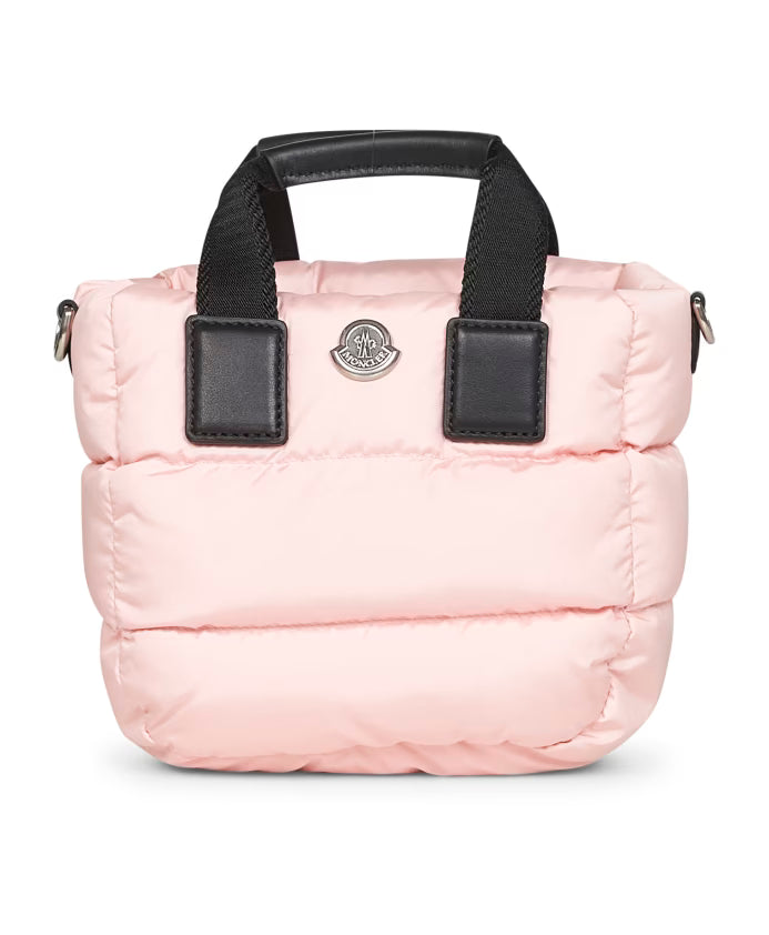 Pink Nylon Shoulder Bag with Leather Details
