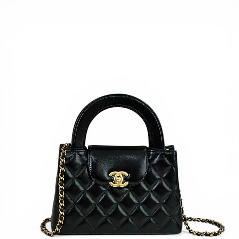 Chanel Nano Kelly Shopper black quilted Lambskin
