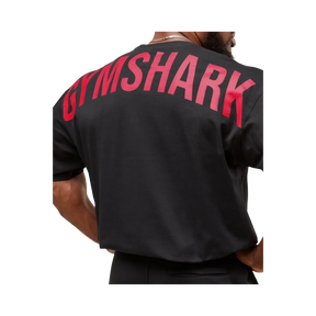 Gymshark Power T-Shirt Oversized Fit Black/Conditioning Red