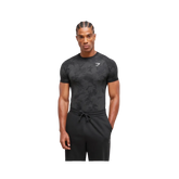 Gymshark Geo Seamless T-Shirt Slim Fit Black/Charcoal Grey