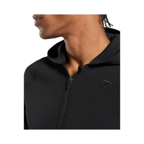 Gymshark Flat Knit Zip Up Hoodie Slim Fit Black