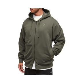 Gymshark Power Zip Up Hoodie Oversized Fit Strength Green
