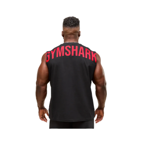Gymshark Power Cut Off Tank Oversized Fit Black/Conditioning Red