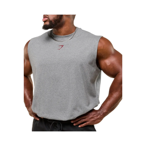 Gymshark Power Cut Off Tank Oversized Fit Charcoal Core Marl