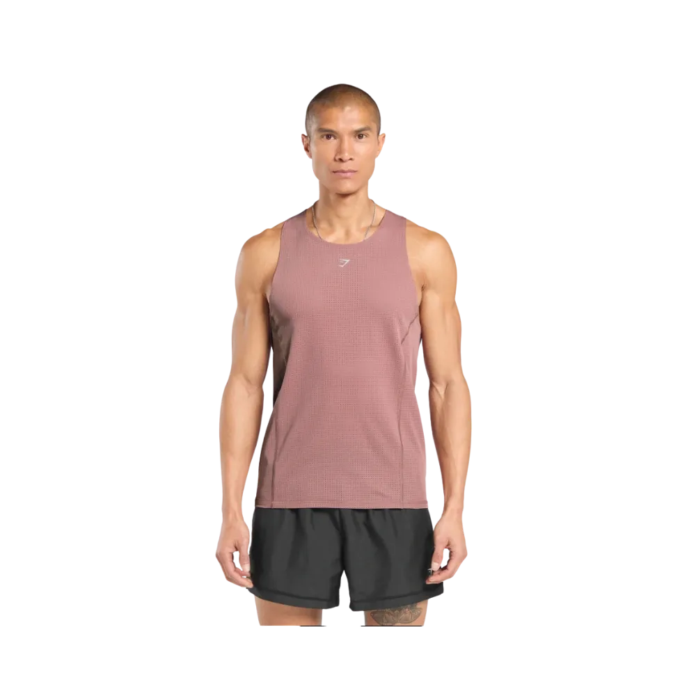 Gymshark Running Tank Slim Fit Brick Brown