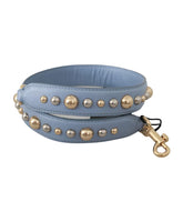 Blue Leather Shoulder Strap Handbag