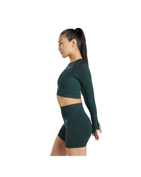 Gymshark Vital Crop Top Woodland Green Marl