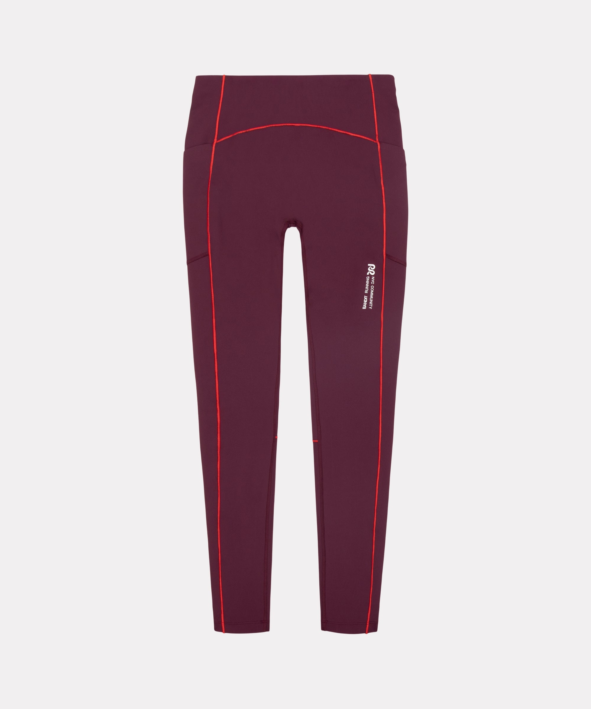 Stamina™ Pop Stitch™ High Waist Leggings - Fig / Intense Red
