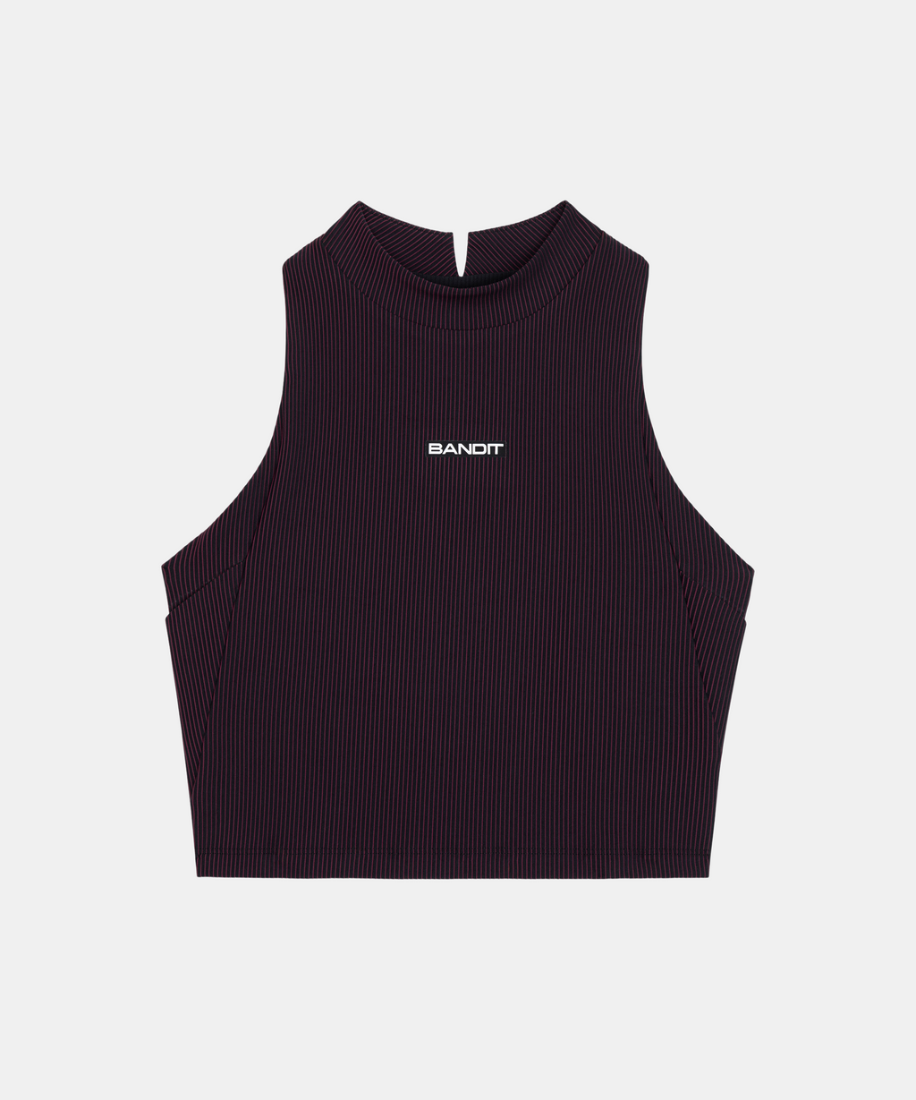 Striped Cadence™ Vaso Race Crop - Black / Fig