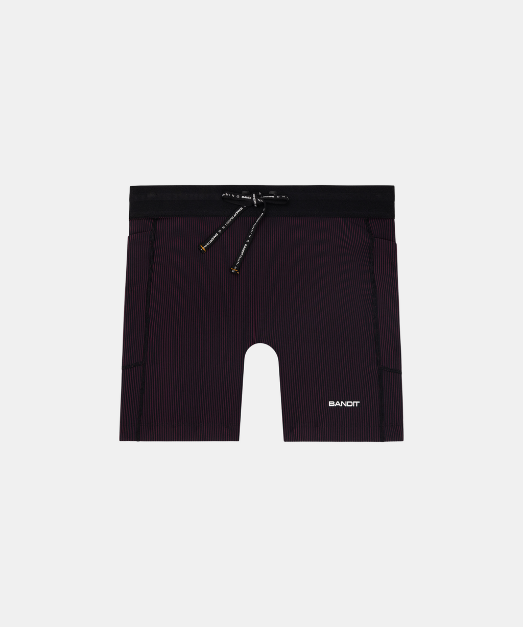 Striped Cadence™ 5" Compression - Black / Fig