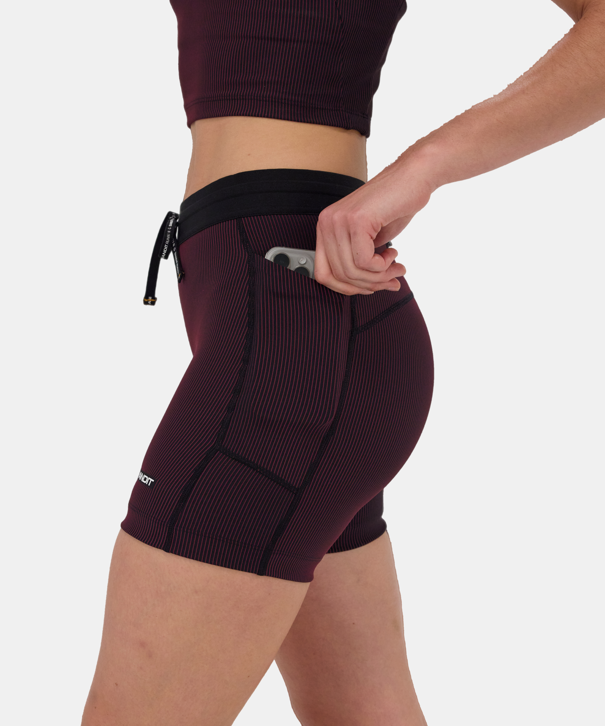 Striped Cadence™ 5" Compression - Black / Fig