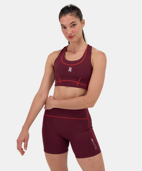 Stamina™ Pop Stitch™ Arco Bra - Fig / Intense Red